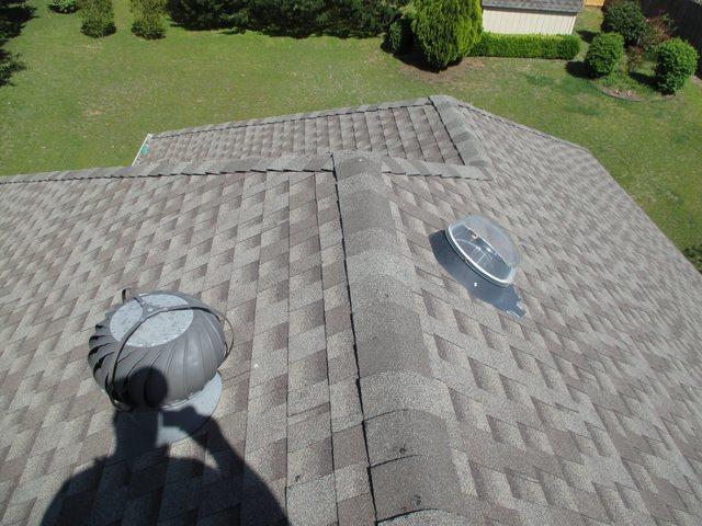 Roof Ridge and Soft Metals Damaged by Hail