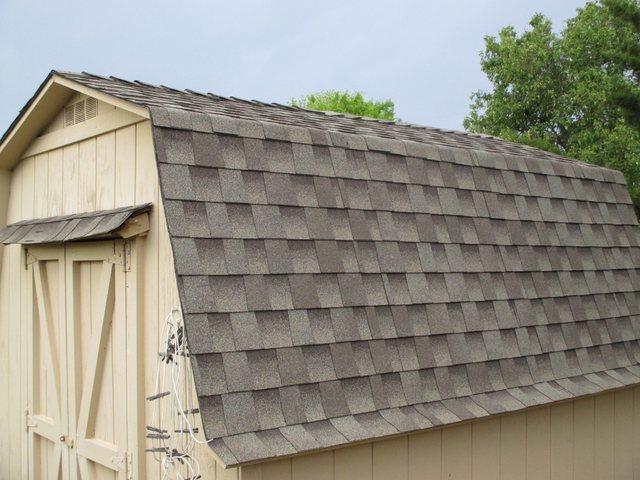 Shed roof sustained moderate damage