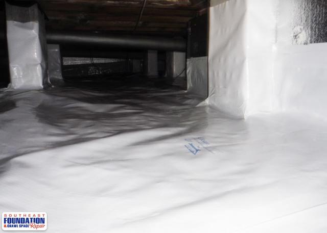 Crawl Space Encapsulation System installed using 20 mil CleanSpace Liner