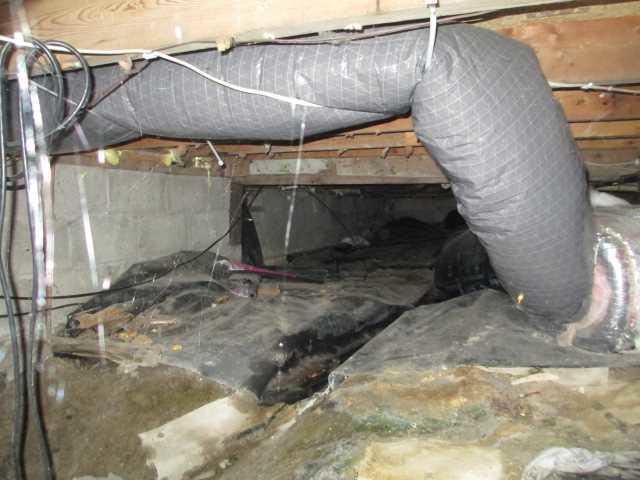 Wet and Humid Crawl Space