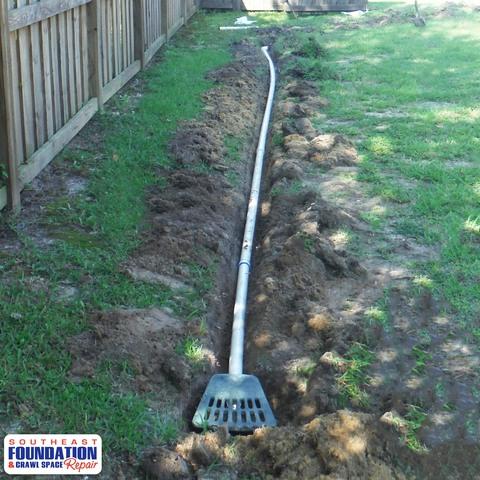 Our Lawnscape outlet installed from the sump pump to get rid of any water in the crawl space.