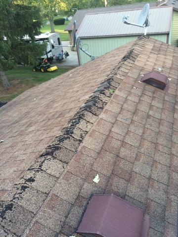 This was the worst point of damage, our experts recommend a full replacement and the homeowners agreed!