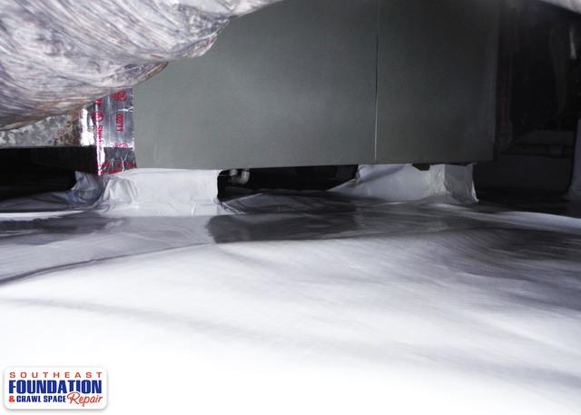 The CleanSpace Encapsulation System Liner can be but and molded around any obstacles that are in the crawl space of the home by simply being cut and taped back together with our special CleanSpace Tape.