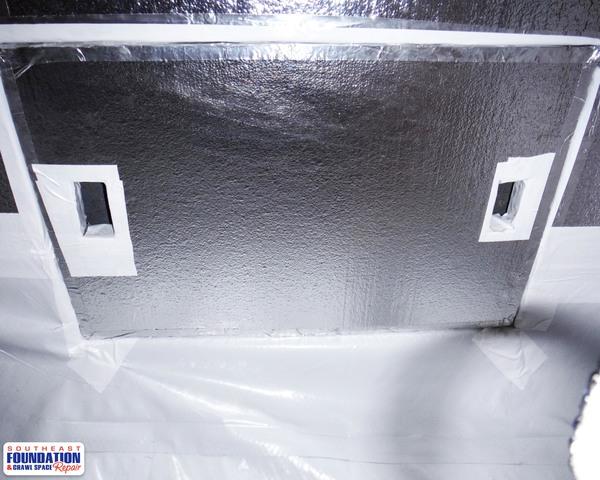 The Crawl Space of the door fitted with SilverGlo to insure a tight fit that will not allow water, outside air flow, bugs and rodents into the crawl space making the crawl space a more energy efficient part of the home.