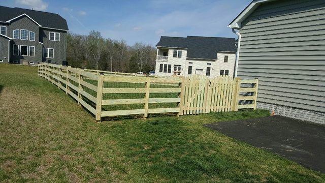 Double gates on new fence installed