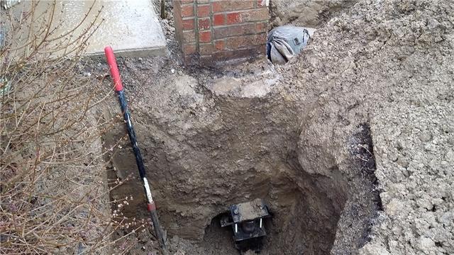 Helical Pier Is Drilled Into The Soil