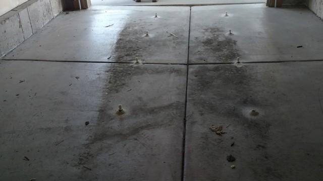 Angle 2 of sunken concrete garage floor