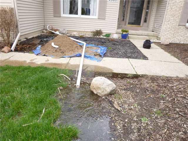 The discharge line was broken so the homeowners were using a temporary discharge that they fashioned out of pvc above ground.