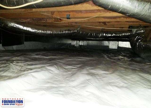 The CleanSpace Crawl Space Encapsulation Liner is manufactured with a special antimicrobial additive that prevents mold growth on the liner. The antimicrobial liner additive is odorless and safe to use.