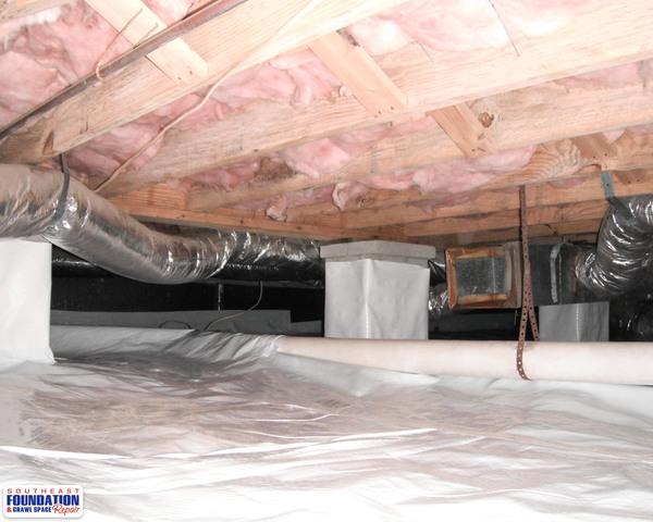 With the CleanSpace Crawl Space Encapsulation System, the CleanSpace Liner is used to isolate the home completely from the earth.