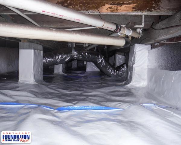 The CleanSpace Crawl Space Encapsulation System Liner is treated with an anti- microbial ingredient so that mold and bacteria will not grow on the liner.