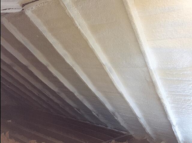 Portion of the attic after Spray Foam Insulation was Installed