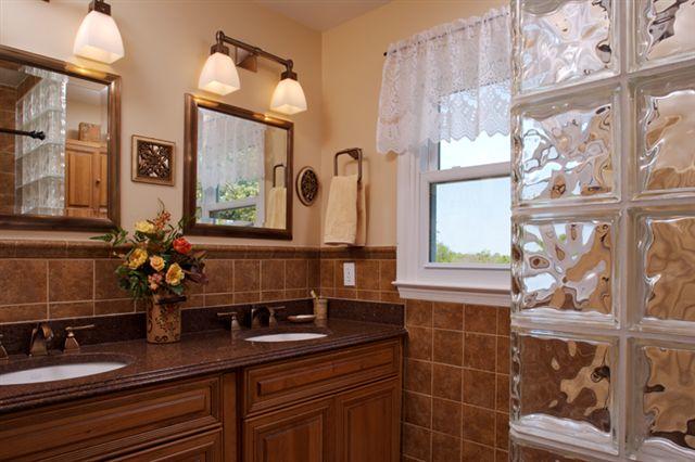 Master Bathroom with Frosted Glass