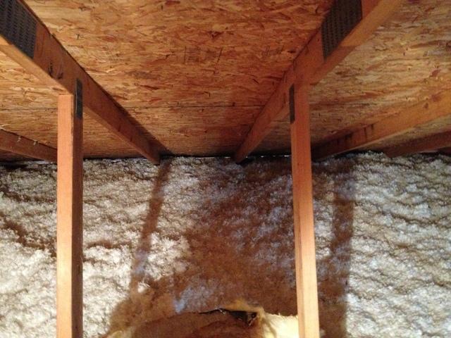Attic before air sealing