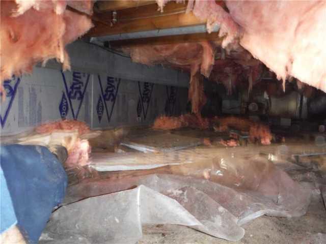 Fiberglass Insulation like this works best in enclosed spaces like wall cavities, not crawl spaces. The insulation gets wet, air moves right through it, and the paper face becomes food for mold to grow.