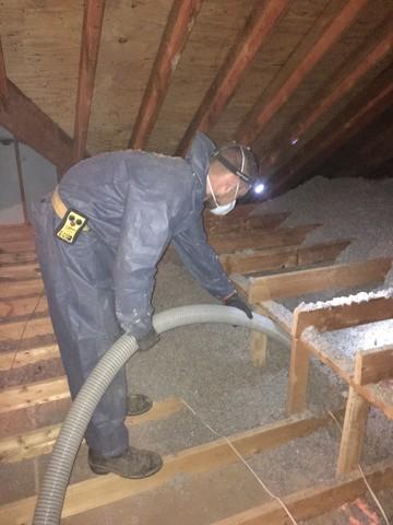 Cellulose insulation on attic floor