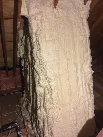 Spray foam insulation on sky light