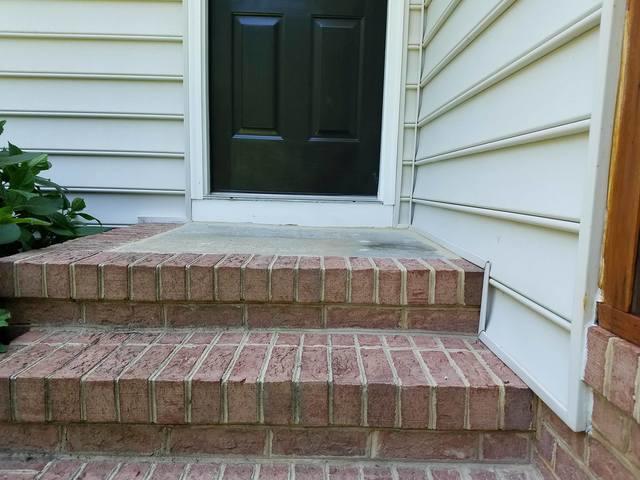 This back porch in Quantico, MD is made level once more with an application of PolyLevel