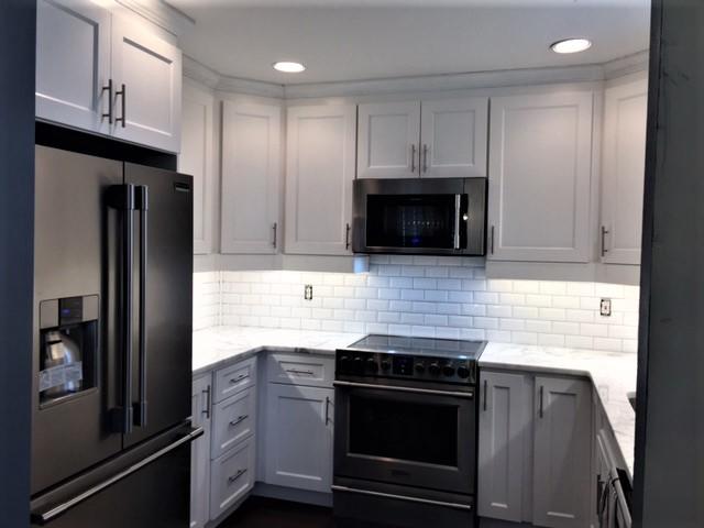 White Tile Backsplash for Kitchen Remodel
