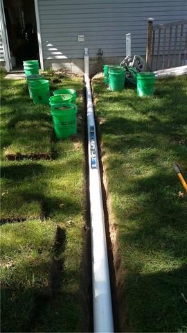 Extended Discharge Line Keeps Water Away