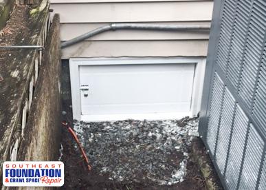 Custom Crawl Space Door Installed