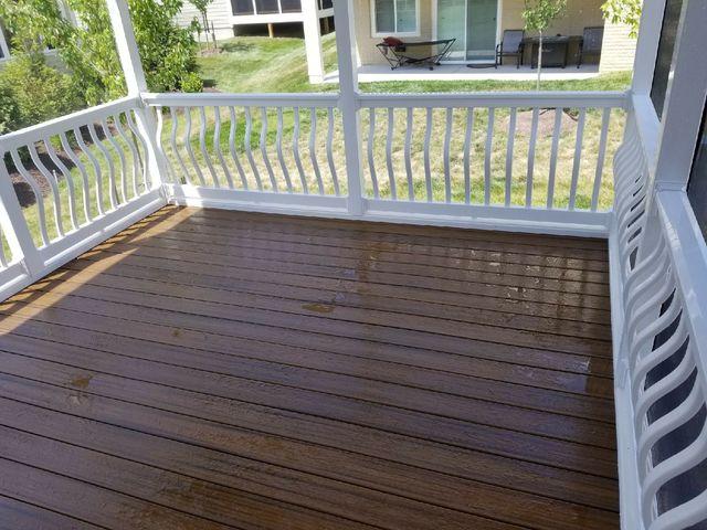 Decking to screened in porch