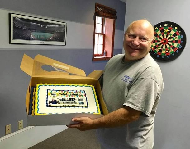 Jim Weller served cake to celebrate the 200th show in Ellendale, DE