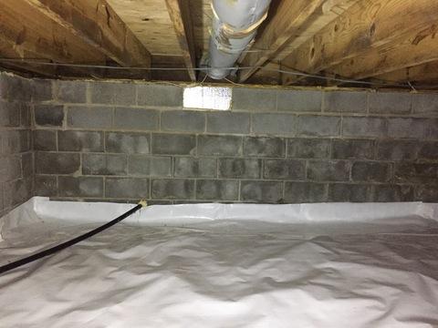 Cleaned Joists, Sealed Vents, and Vapor Barrier