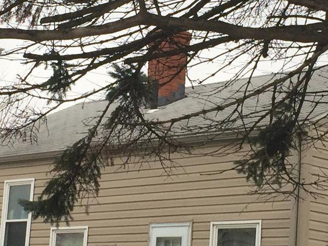 Another view of the roof and chimney