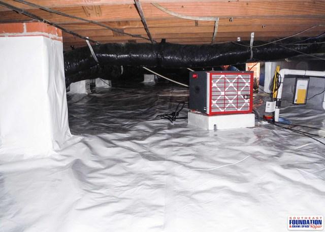 Dehumidifier in Crawl Space