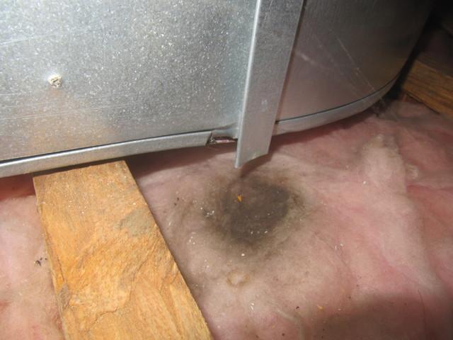 Close Up of Discolored Insulation