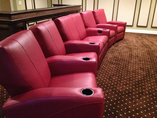 New Color Chairs Installed in CT Attic Home Theater