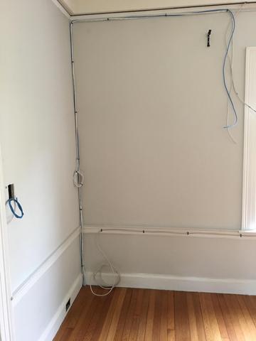 Prewire left before cabinet installation
