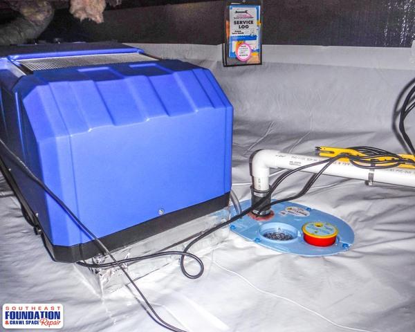Dehumidifier in Crawl Space