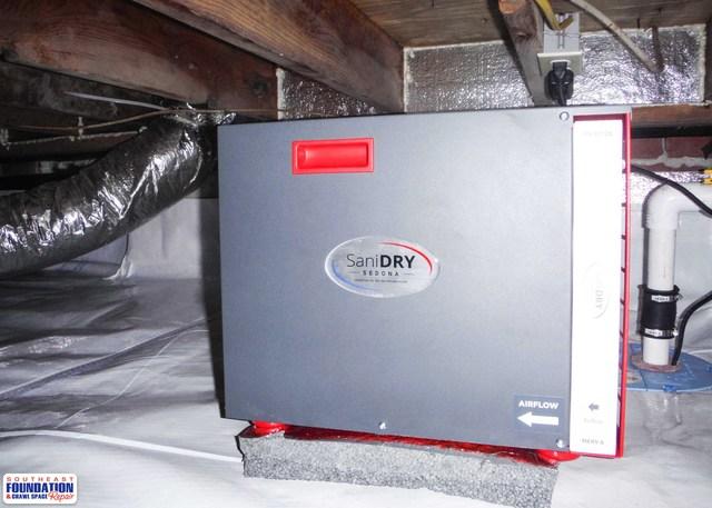 The SaniDry Sedona is ENERGY STAR certified for efficiency, removing 2.9 liters per kilowatt hour along with automatic humidity sensor, a MERV 8 filter that removes mold spores, dust mites droppings, dust and other particulates and a no mess tray or buckets of water to empty. Making it a great addition to the crawl space of the home.