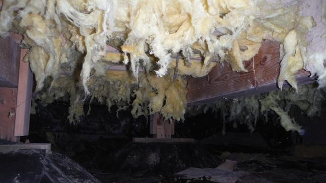 Fiberglass insulation falling apart