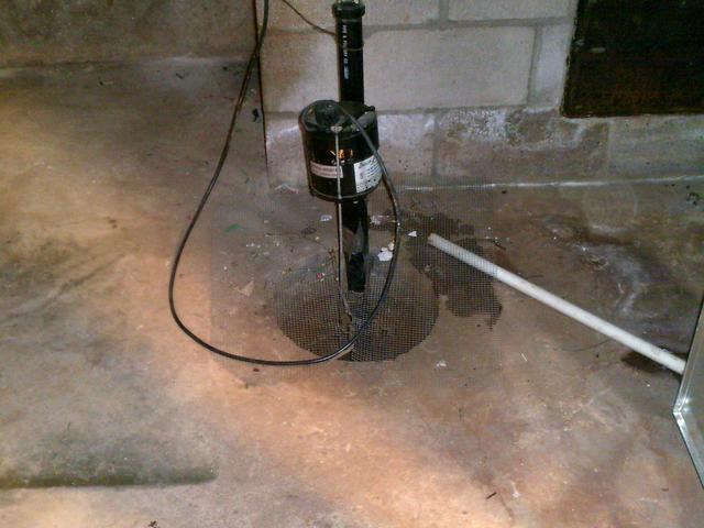 Old sump pump in Guilford, CT