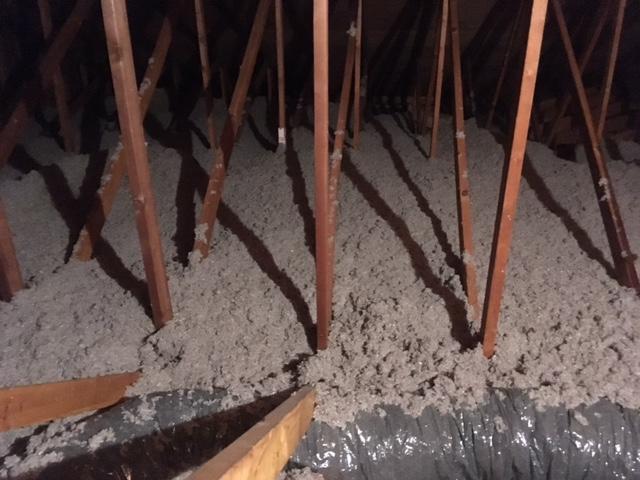 After: Cellulose Insulation in Attic