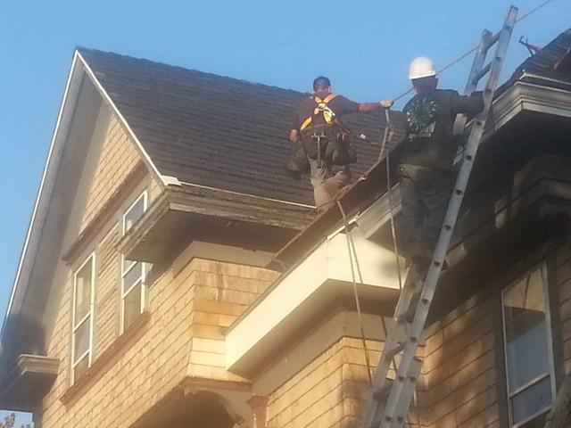 Composite Slate Roof During