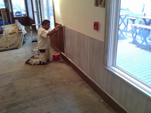 Staining in progress