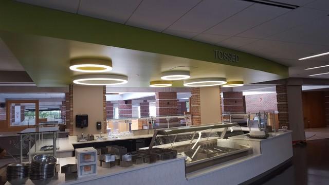 Cold Salad Area gets electrical work for lighting done.