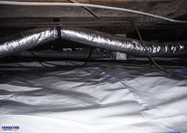 By sealing off the crawl space of the home we are able to prevent mold and mildew growth by lowering the humidity to under 55% relative humidity.