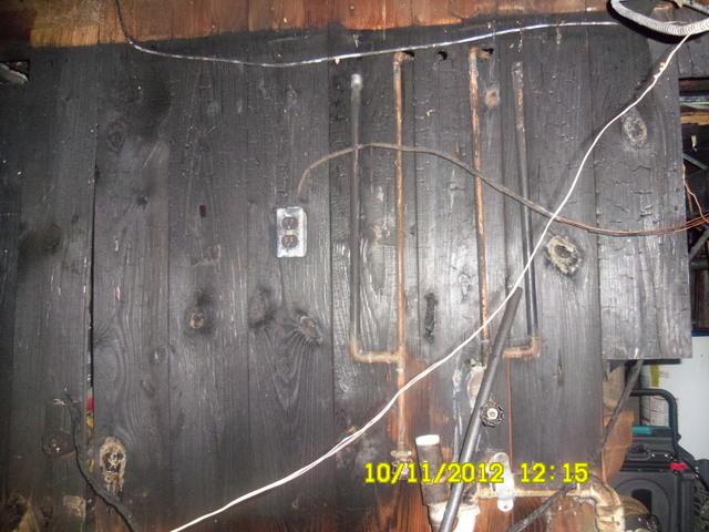 Basement Wall Fire Damage in Bridgeport