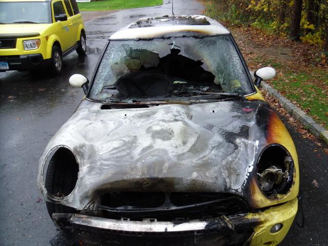 Car was Fire Damaged in Milford