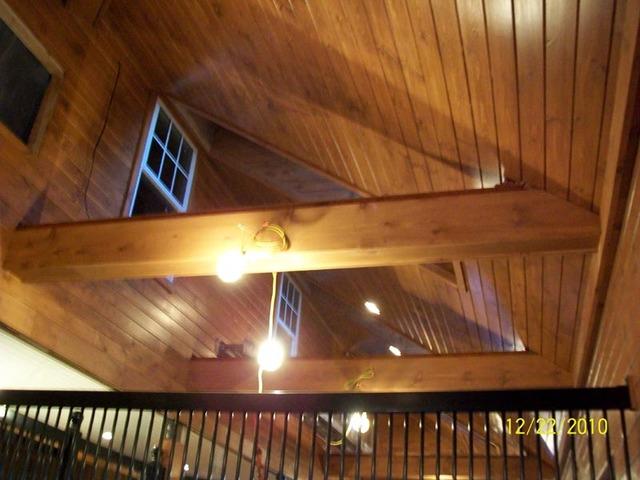 Custom Stained Ceiling After