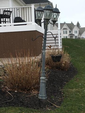 Bent and damaged light post