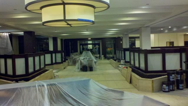 Lobby Wallpaper installation During