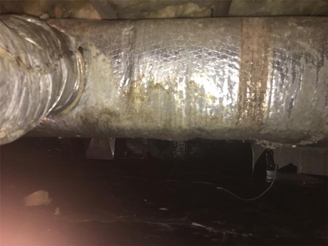 Evidence of Condensation on Duct Work