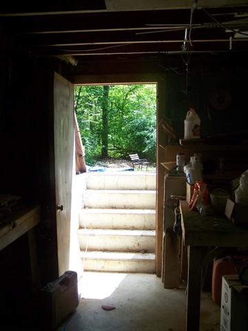 Basement Stairs with Door in Bethany, CT