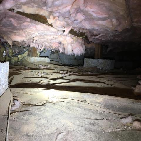 Dirt covering the vapor barrier